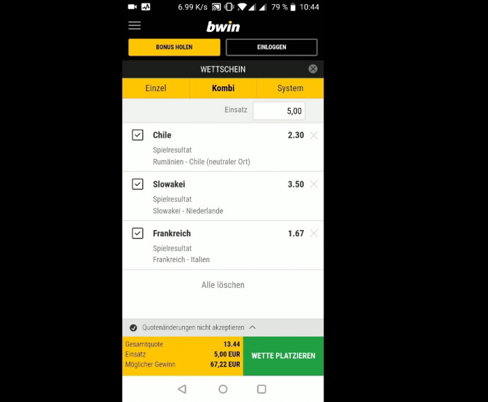 Bwin приложение на Android